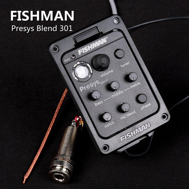 商品介绍: Fishman 顶级经典箱琴拾音器 Presys blend经典版,世界著名箱琴拾音器品牌,指弹/打板/敲击首选 目前就飞琴行经营的产品加装本拾音器的有:马丁吉他,Syairi吉他,马丁尼吉他,Gospel,cort吉他 等 配件:吊牌,说明书,(低价货,问题货一般不带吊牌或者说明书)螺丝,线卡,主机 宝贝描述: FISHMAN presys blend 双模式拾音电箱效果器 自带话筒(麦克)、拾音棒拾音,指弹首选 FISHMAN presys blend拾音器---马丁吉他的御用拾音器系统,